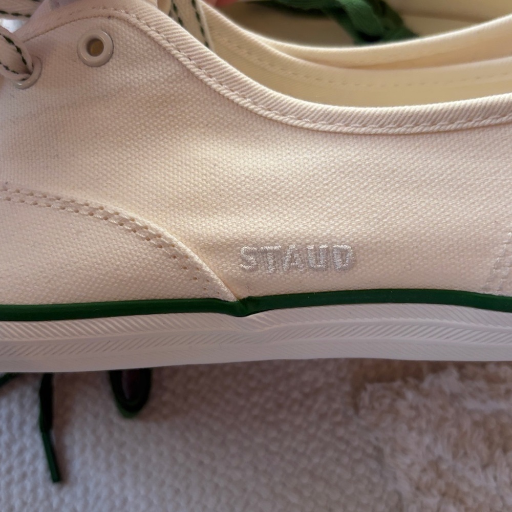 Staud x Keds Women’s Champion Canvas Sneakers White Green Tennis Shoes 8.5 - Picture 7 of 10